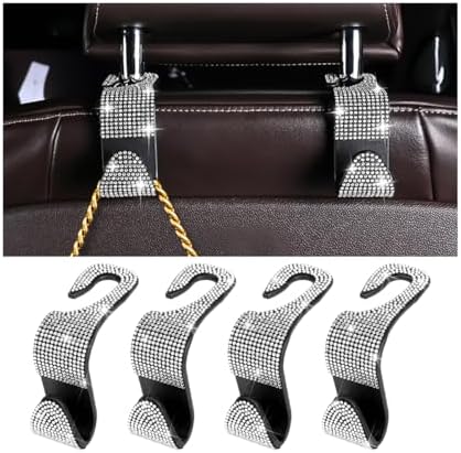 Zpana 4PCS Bling Car Seat Headrest Hooks, Vehicle Back Seat Purse Handbag by Zpana