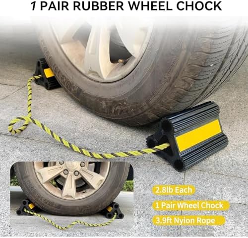Vacallity Upgrade Rubber Wheel Chocks 6.2 in 1pair/2pack - Image 5