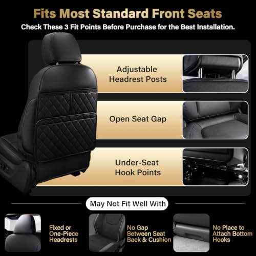 2 Pack Seat Back Protector Kick Mats, Premium Interior Look - Image 4