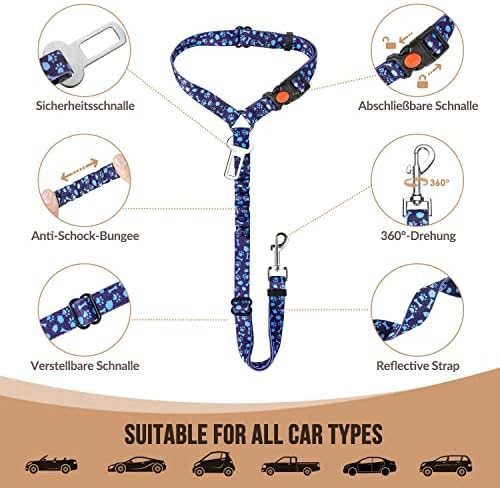 SlowTon Dog Seat Belt for Car, 2 Pack Dog Car Harness Seatbelt - Image 5