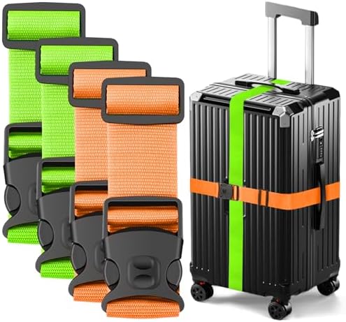 BILIONE Luggage Straps for Suitcases, Adjustable Lockable Suitcase Straps by BILIONE