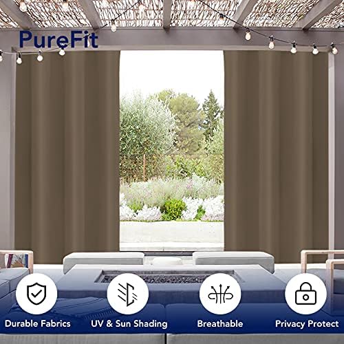 PureFit Outdoor Curtains for Patio Waterproof Weatherproof Outside Curtains - Image 3