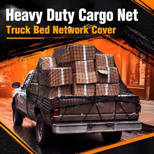 SATINIOR 12 x 8 ft Heavy Duty Cargo Net Truck Bed Network Cover - Image 6