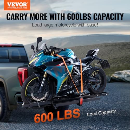 VEVOR Motorcycle Carrier, 600 LBS Steel Motorcycle Carrier Hitch Mount - Image 2