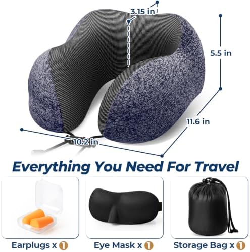 ExploreBliss Travel Pillow, Neck Pillow Airplane, Mottled Blue - Image 2