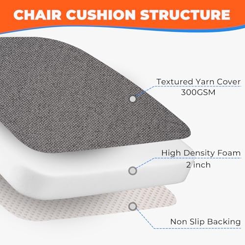 Sunsleek Chair Cushions for Dining Chairs D-Shaped Seat Cushions Chair Pads - Image 4