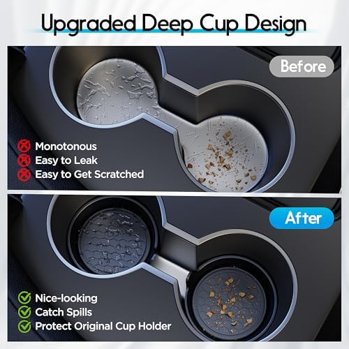Amooca 4-Pack Car Cup Coaster Silicone Spill-Proof Cup Holder Inserts - Image 4