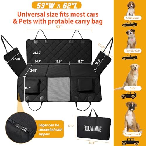 Hard Bottom Dog Car Seat Cover for Back Seat, Back Seat Extender - Image 5