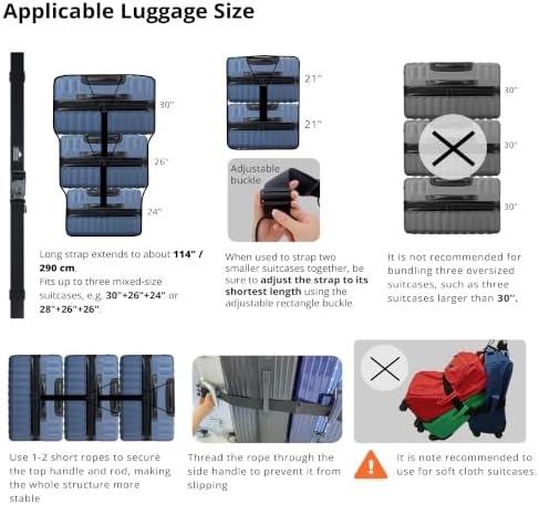 Adjustable Luggage Straps for Suitcases 4pcs Connect Suitcases - Image 5