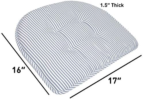 Chair Cushion Memory Foam Pads Tufted Slip Non Skid Rubber Back U-Shaped 17" x - Image 4