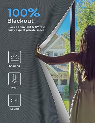 Sumobaby Blackout Curtains for Bedroom 50"x57" Portable No Drill Blackout Blinds - Image 2