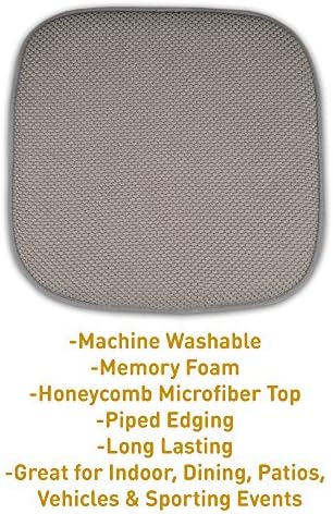 Sweet Home Collection Memory Foam Chair Cushion Honeycomb Pattern Solid Color - Image 3