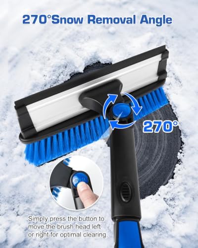56" Long Snow Brush Ice Scraper and Squeegee - Image 4