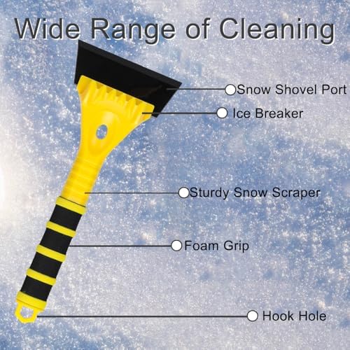 12.4" Ice Scraper for Car Windshield Snow Frost Ice Removal Tool Snow Scraper - Image 5
