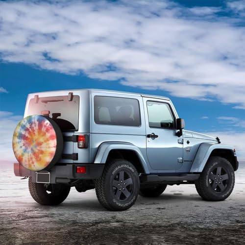 Tie Dye Spare Tire Cover Waterproof Wheel Cover 14 Inch Universal Fit - Image 3