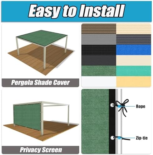 Amagenix 90% Pergola Shade Cover 5' X 13' Sun Shade Cloth - Image 4