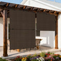 Outdoor Roller Shade 8'W x 5'H Cordless Shades Roll Up, Folding Exterior Patio by Coonoble