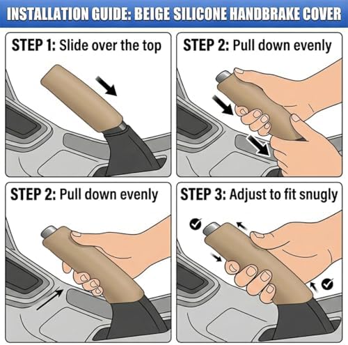 Car Handbrake Cover, Anti-Slip Silicone Automotive Handle Grip Protector - Image 4