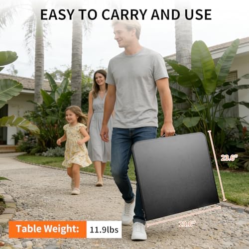 Folding Camping Table 4Ft X 2Ft, Aluminum Portable Adjustable Fold Table - Image 2