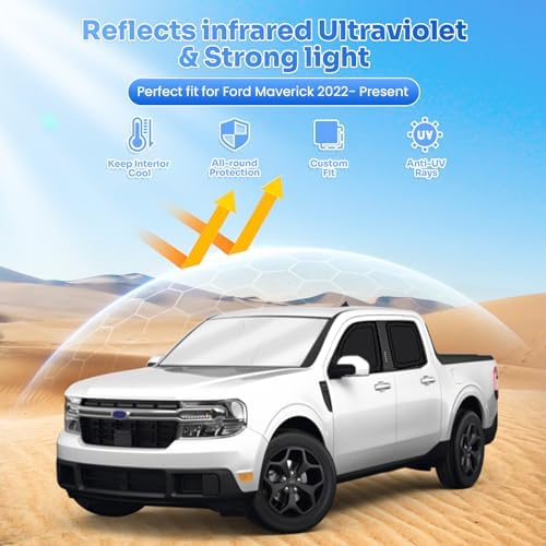 Canvcle Window Shades for 2022-2026 Ford Maverick Accessories Windshield Sun - Image 2