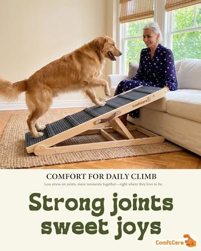 Large Dog Ramp for Bed, Adjustable Wooden Ramp, 200 lbs - Image 2