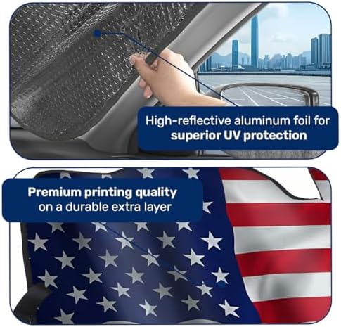 GENANY Corgi Patriotic Windshield Sun Shade 55 x 30 Inch - Image 4