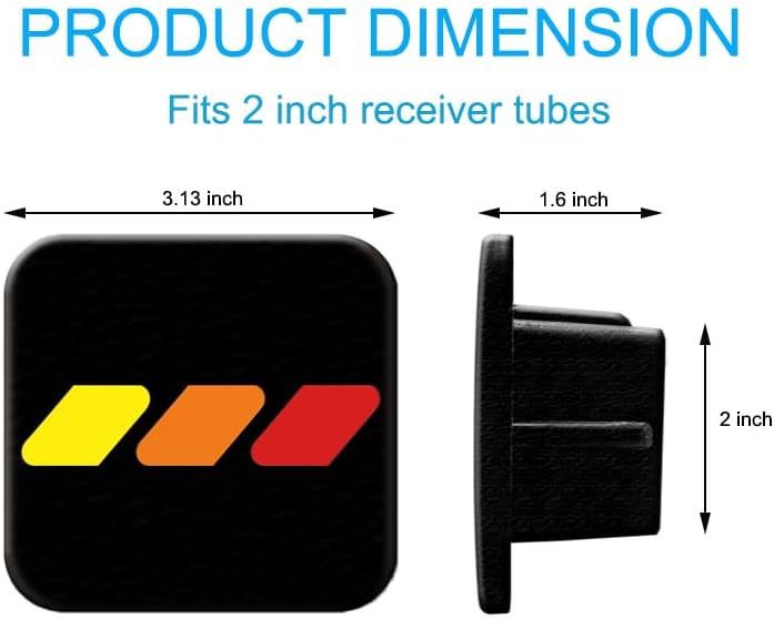 2 Inch Tri-Color 3 Color Logo Trailer Hitch Tube Cover Plug Cap, Rubber - Image 4