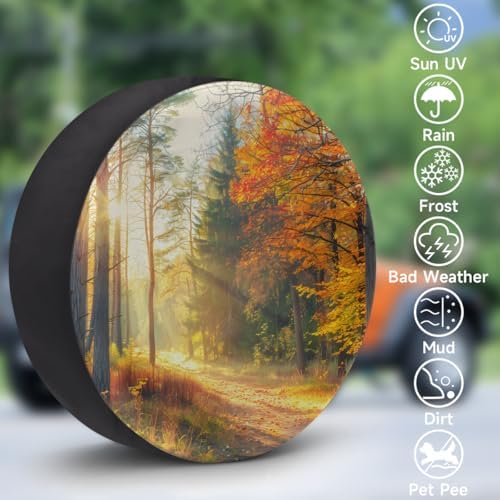 Autumn Spare Tire Cover 15in Spare Wheel Covers Tire Storage Cover - Image 3