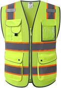 JKSafety Safety Vest for Men Women Reflective Hi Vis JK100 Yellow 4XL by JKSafety