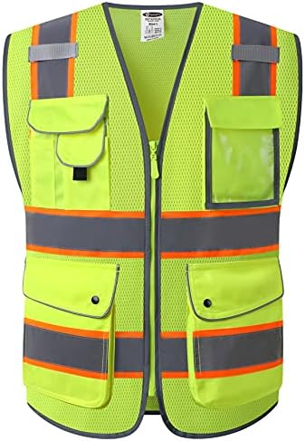 JKSafety Safety Vest for Men Women Reflective Hi Vis JK100 Yellow 3XL by JKSafety