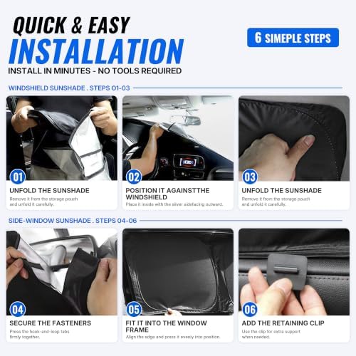9PCS Car Window Shades for Mazda CX-5 2020-2025, Full Set Windshield Side Rear - Image 7