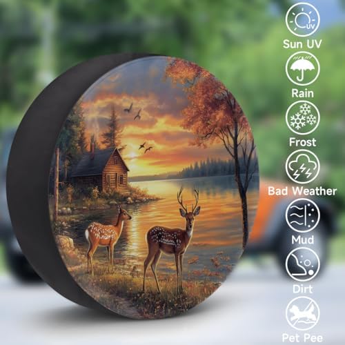 Rv Spare Tire Cover Wheel Forest Animals Deer Autumn Tire Covers Wheel - Image 3