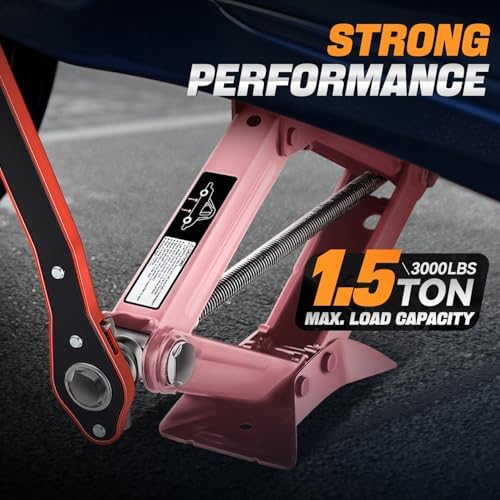 Auto Dynasty Scissor Jack, 1.5 Ton Portable Car Lift Jack, Quick Lift Car Tire - Image 2