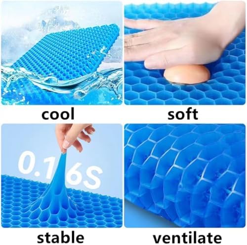 Gel Seat Cushion, Cool & Breathable 16inX13.7inX1in，ZD-Hong - Image 3