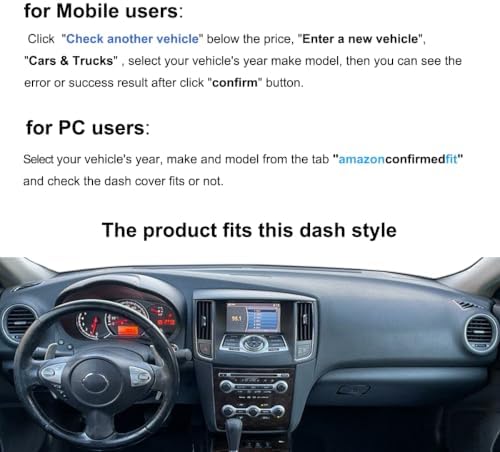 Dash Cover Mat Custom Fit for 2009-2015 Nissan Maxima F98 - Image 2