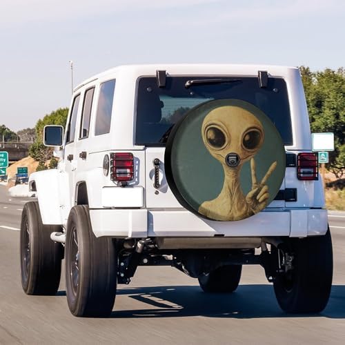 KiuLoam Martian Alien Peace Sign Retro Spare Tire Cover - Image 2