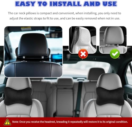 2PCS Car Headrest Pillow, Soft & Comfortable Car Neck Pillow - Image 6