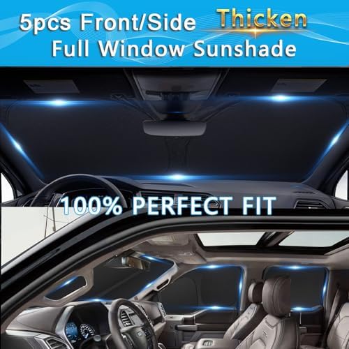 KMF 5pcs Car Sun Shades Custom for GMC Sierra 2007-2013 Accessories 2007-2013 - Image 4
