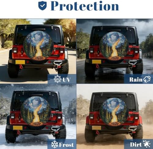 Forest Fire Galaxy Art Spare Tire Cover Waterproof Dust-Proof Spare Wheel - Image 7