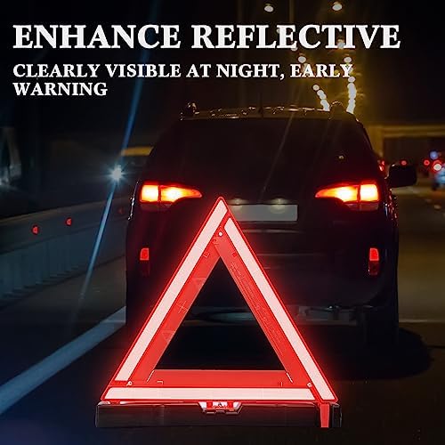 Kanayu 12 Pcs Warning Triangles Dot Reflective Foldable Emergency Safety - Image 5