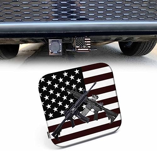 2 Inch American Flag Trailer Hitch Cover, Grunge Flag of USA by Beabes