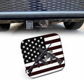 2 Inch American Flag Trailer Hitch Cover, Grunge Flag of USA by Beabes