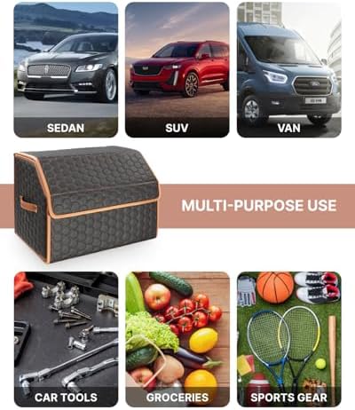 Owleys Trunk Organizer for Car, PU Leather, 17.7in 40L - Image 6
