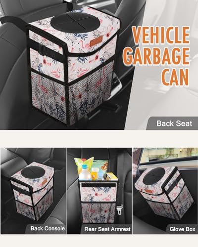 Pritent Car Trash Can with Lid Leakproof Car Garbage Bag Vehicle Trash Bin - Image 6