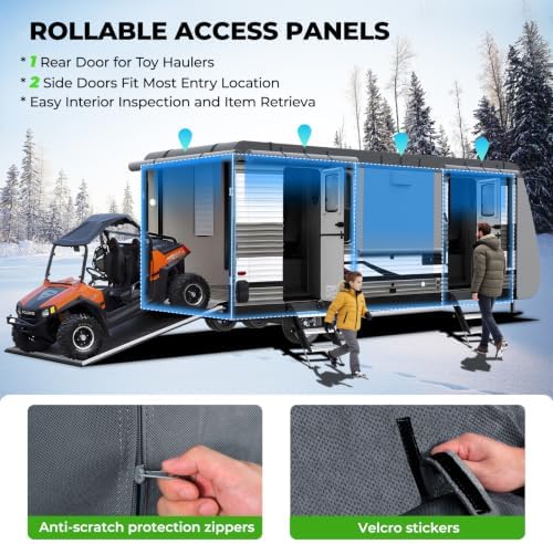 Fonzier Extra Thick 9 Layers Travel Trailer RV Cover Fits 22.1-24FT - Image 4