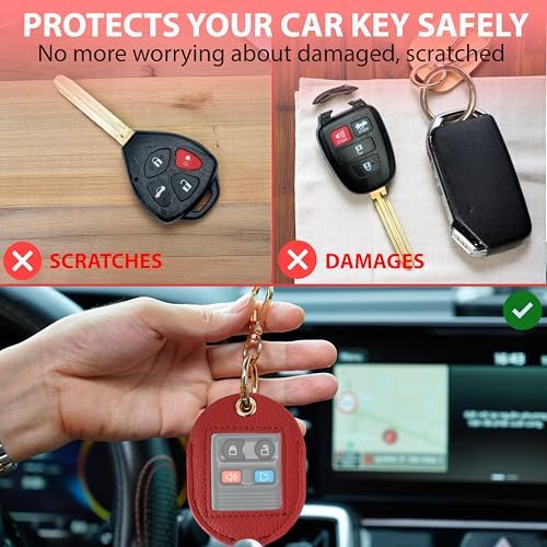 Leather Remote Key Fob Sleeve for Broken Car Key Loop Replacement - Image 3