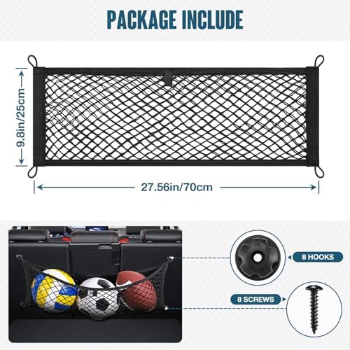 TOBWOLF Cargo Storage Net, 9.8x29.5in Elastic Mesh Trunk Organizer - Image 2