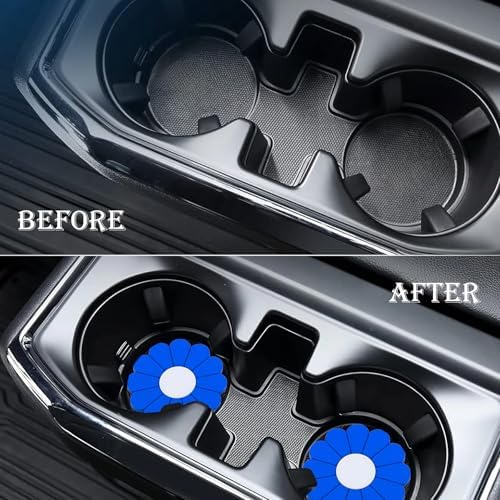 4-Pack Car Cup Holder Coaster Inserts, Daisy Shape, 2.75 Inch Non-Slip Silicone - Image 7