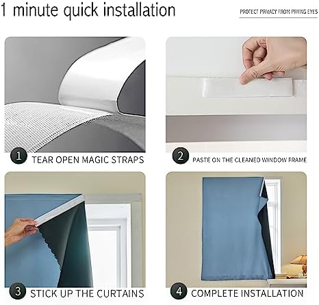 JILRON Magic Tape Stick on Portable Curtains - Image 4