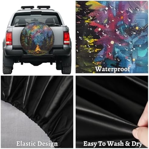 Galaxy Spare Tire Cover 14in Spare Wheel Covers Tire Storage Cover - Image 4